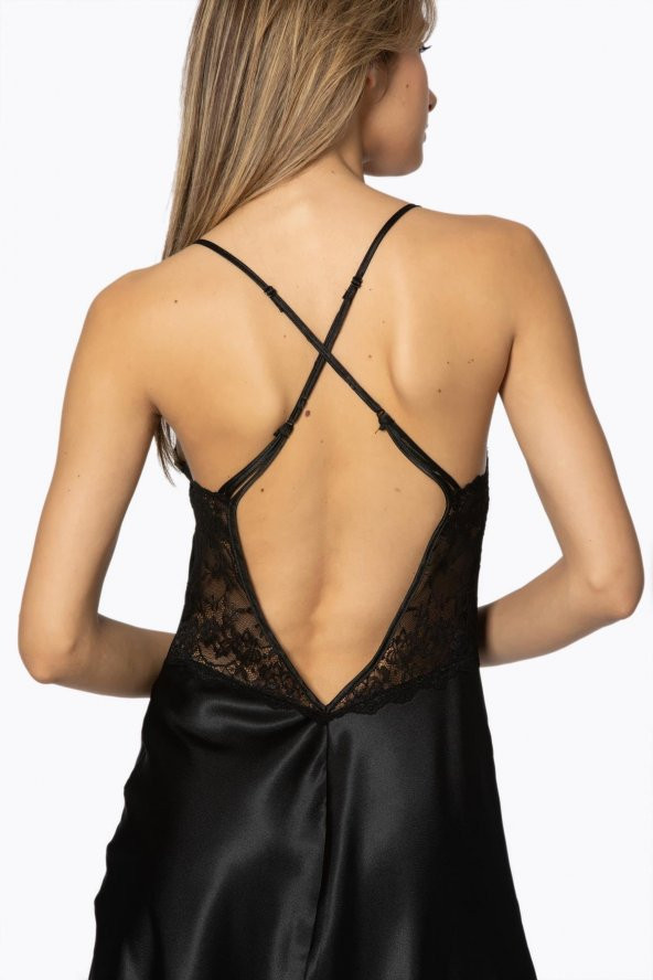 Saten Dantelli Gecelik & Sabahlık Takım - Resim 4