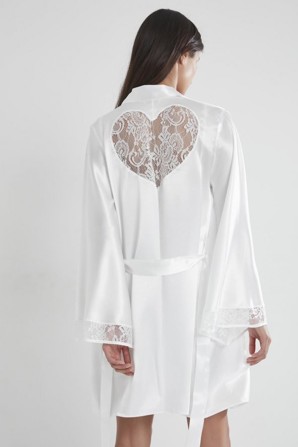 Saten Dantelli Gecelik & Sabahlık Takım - Resim 4