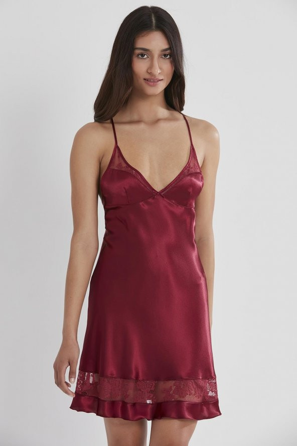 Saten Dantelli Gecelik & Sabahlık Takım - Resim 4