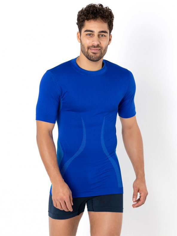 Erkek Active Wear Kısa Kollu Fonksiyonel Spor Tişört - 2