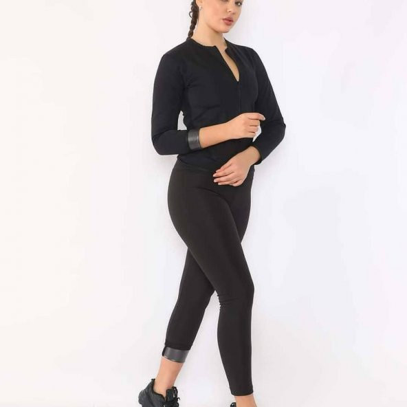 Siyah Sauna Tayt Uzun Kollu Takım ürün görseli