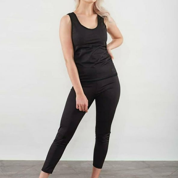 Kadın Siyah Kalın Askılı Sauna Takım ürün görseli