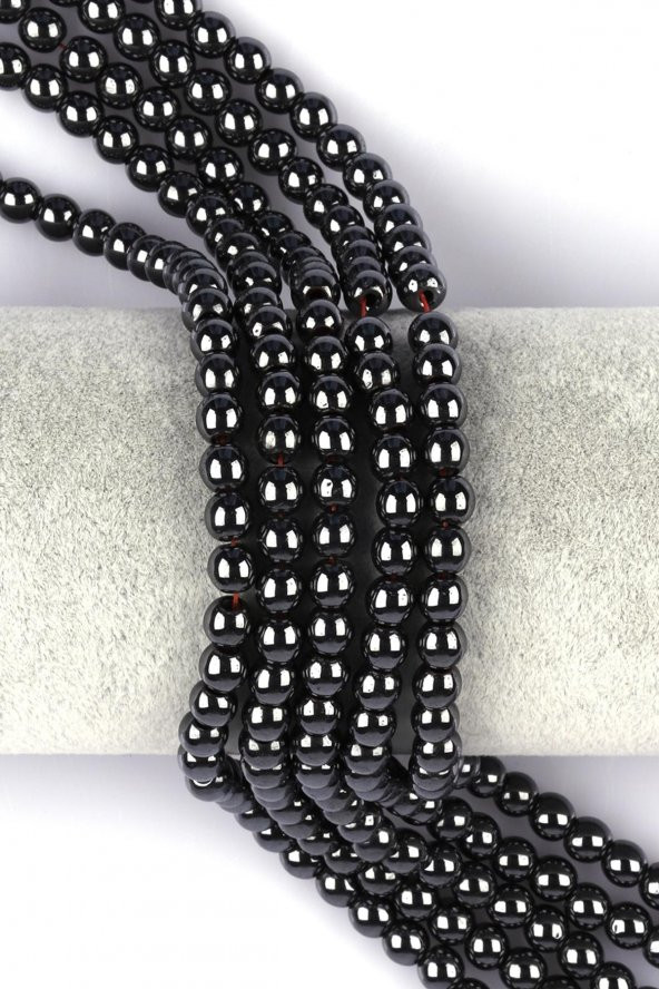 Hematit Doğal Taş Dizi 6 mm Küre Kesim ürün görseli