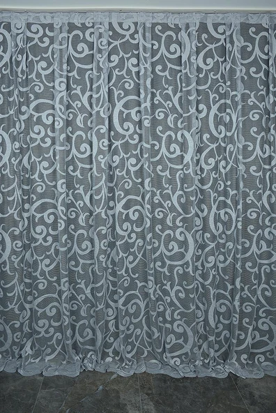 BÜYÜK SARMAŞIK MODEL GRİ RENK TEK KANAT Hazır dikilmiş Pileli Fon Perde 300*260 cm - Resim 2