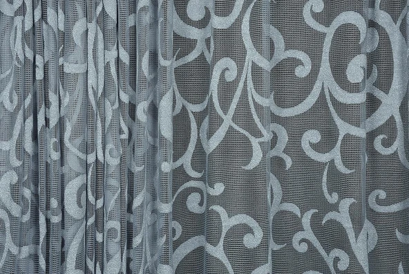 BÜYÜK SARMAŞIK MODEL GRİ RENK TEK KANAT Hazır dikilmiş Pileli Fon Perde 300*260 cm - Resim 3