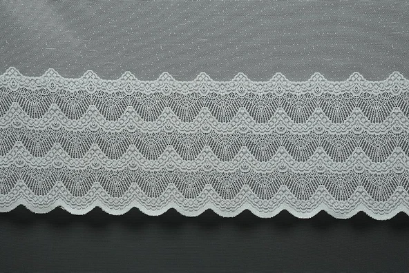 DANTEL MODEL KREM RENK TEK KANAT Hazır dikilmiş Pileli Fon Perde 300*260 cm - Resim 4