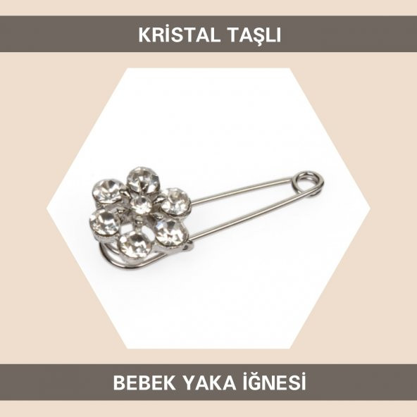 Kristal Taşlı Bebek Yaka İğnesi (Broş)