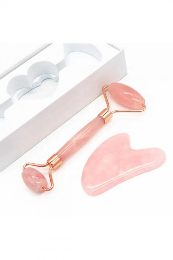 Özel Saklama Kutusunda GLT Onaylı Pembe Kuvars Masaj Taşı Seti