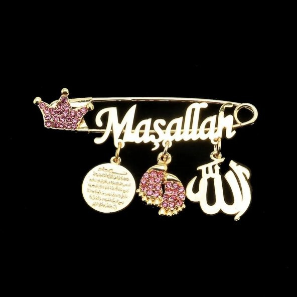 Sahi Aksesuar Maşallah Yazılı Bebek Yaka İğnesi 20
