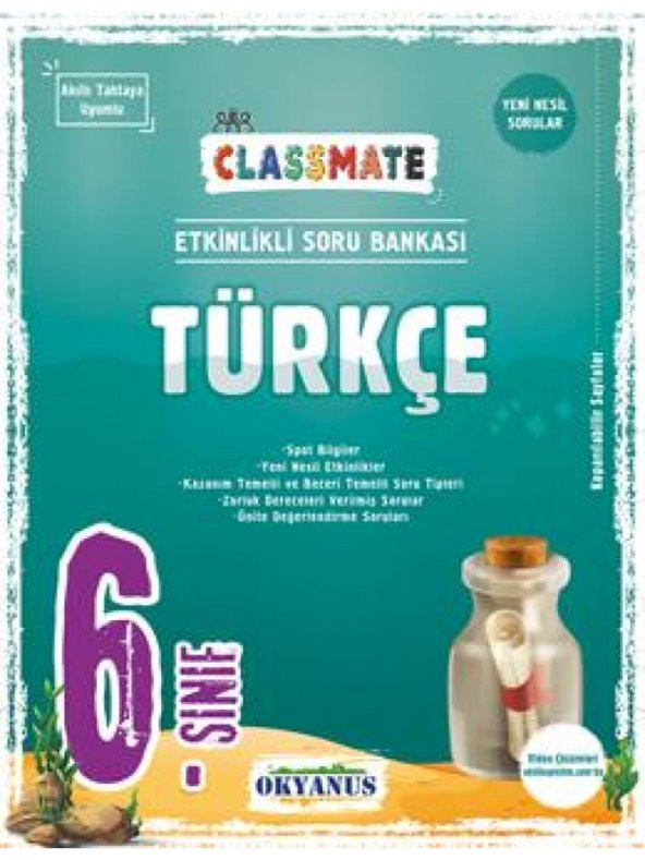 Okyanus 6. Sınıf Classmate Türkçe Soru Bankası 2023