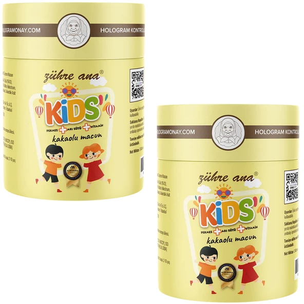 Zühre Ana Kids Arı Sütü Pekmez Bal ve Vitamin Katkılı Kakaolu Macun 240 gr 2 ADET