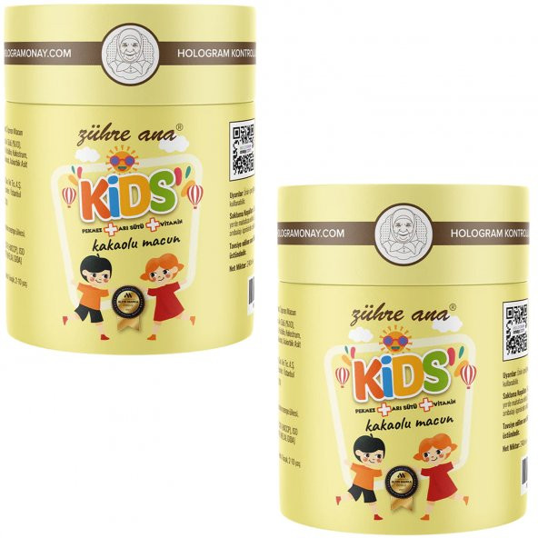 Zühre Ana Kids Arı Sütü Pekmez Bal ve Vitamin Katkılı Kakaolu Macun 240 gr 2 ADET