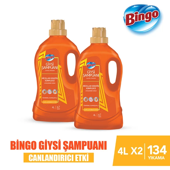 Bingo Giysi Şampuanı Canlandırıcı Etki  4L 2'li