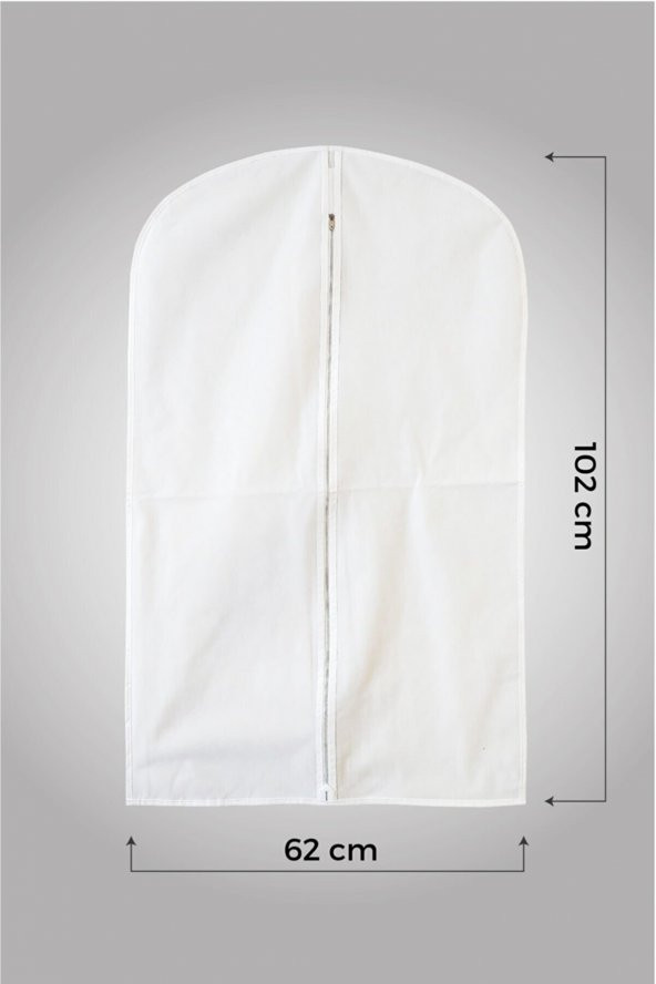 Takım Elbise Kılıfı (GAMBOÇ) Beyaz 50 Gr. ( 5 Adet ) Düz Model