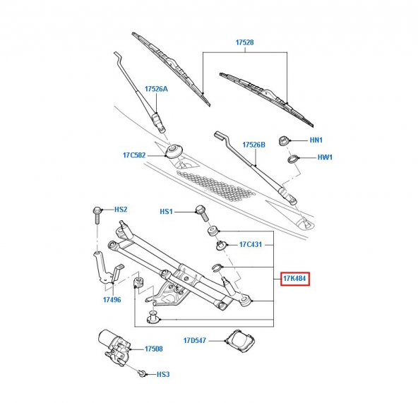 Ford Transit V-184 Ön Cam Silecek Mekanizma İç Kolu Tertibatı - 3