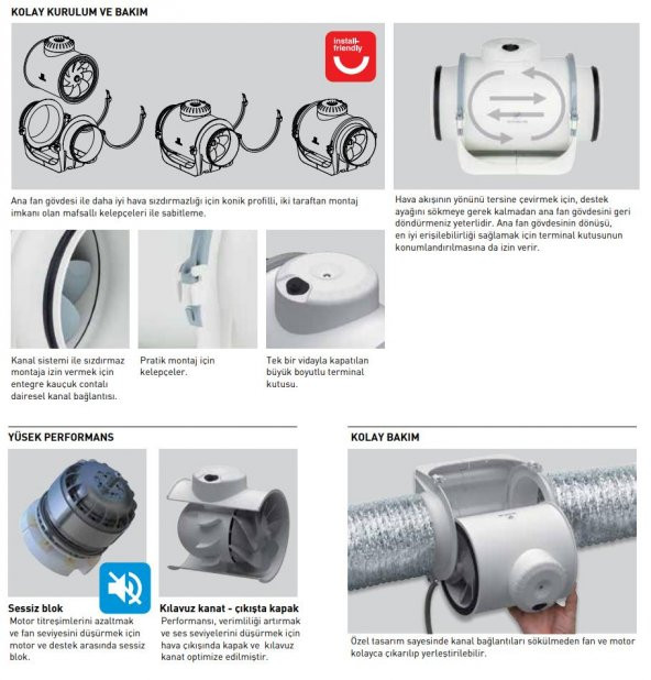 TD Evo 150 Reb-1 Hız Anahtarlı 560 m3/h Soler Palau Kademeli Yuvarlak Havalandırma Fanı - 2