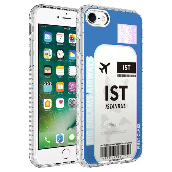 Apple iPhone SE 2022 Kılıf Airbag Kenarlı Renkli Desenli Elegans - Resim 4