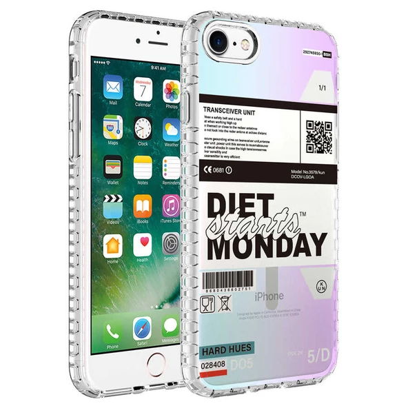 Apple iPhone SE 2022 Kılıf Airbag Kenarlı Renkli Desenli Elegans - Resim 3