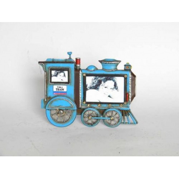 HEDİYELİK › KARIŞIK › Metal Objeler-RD Bike-lokomotif photo frame Resim çerçevesi-18*3*14 CM.