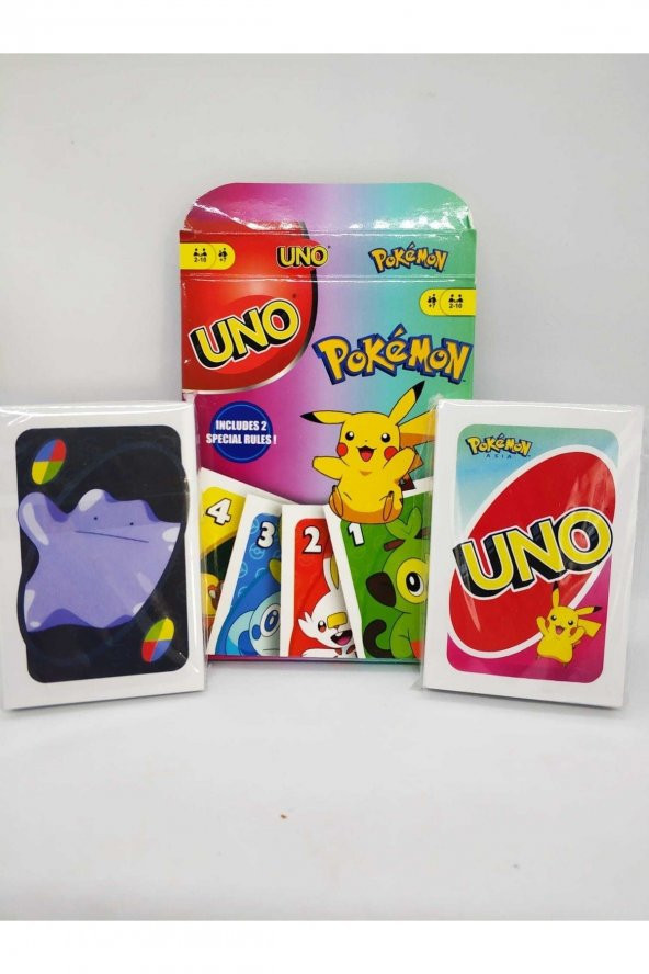 Pokemon Temalı Uno Oyun Kartları 108 Kart