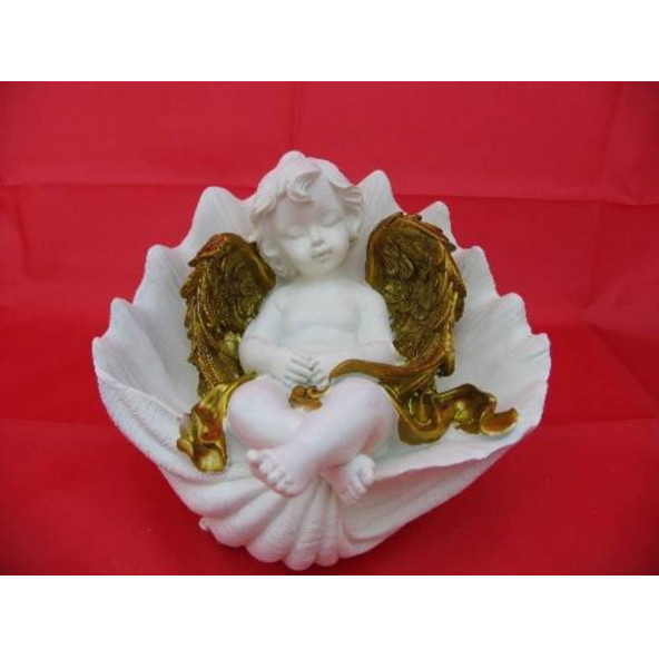 HEDİYELİK › KARIŞIK › Melek Figürler-QQC İSTİRİDYEDE UYUYAN MELEK>>16.5X15X12.5 CM. - 1