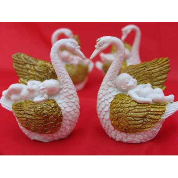 HEDİYELİK › KARIŞIK › Melek Figürler-QQC 4LÜ BEBEK VE KUĞU>>6.5X3.5X7 CM.