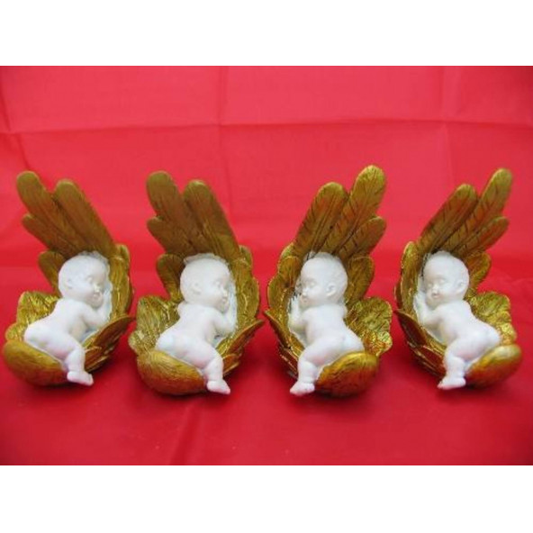 HEDİYELİK › KARIŞIK › QQC 4LÜ KANATTA UYUYAN BEBEK>>5.8X6.5X9 CM. - 1