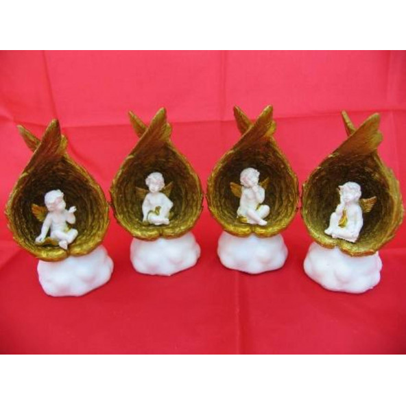 HEDİYELİK › KARIŞIK › Melek Figürler-QQC 4Lİ KANATLI UYUYAN MELEK IŞIKLI>>7.2X5.8X12.5 CM. ürün görseli