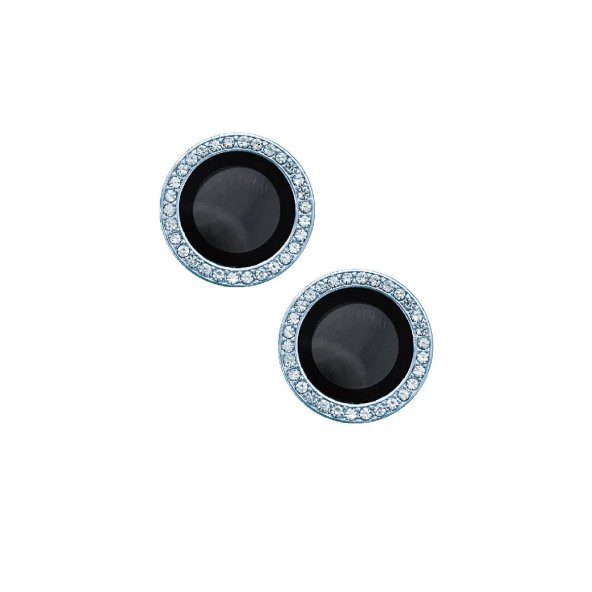 KNY Apple İphone 14 Plus İçin Renkli Taşlı Kamera Lens Koruyucu Mavi
