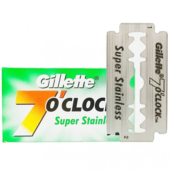 Gillette 7 O'Clock Super Stainless Tıraş Bıçağı 1 Kartela / 100 Adet Jilet