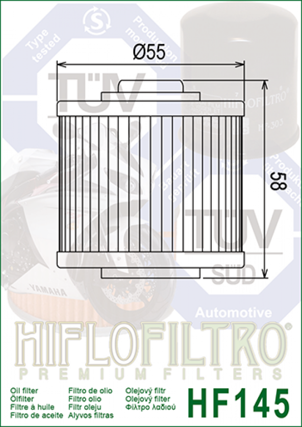 Hf145 Hıflo Yağ Filtresi 2006-2012 Yamaha Mt-03 Yağ Filtresi