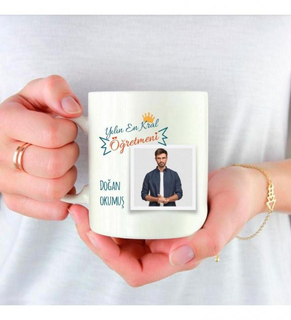 Kişiye Özel Öğretmenler Günü Fotoğraf Baskılı Porselen Beyaz Kupa Bardak HK2322 ürün görseli