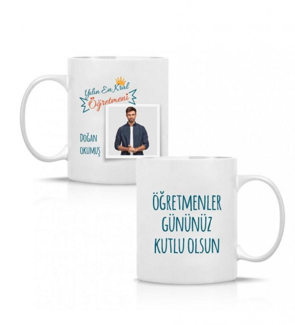 Kişiye Özel Öğretmenler Günü Fotoğraf Baskılı Porselen Beyaz Kupa Bardak HK2322 - Resim 3