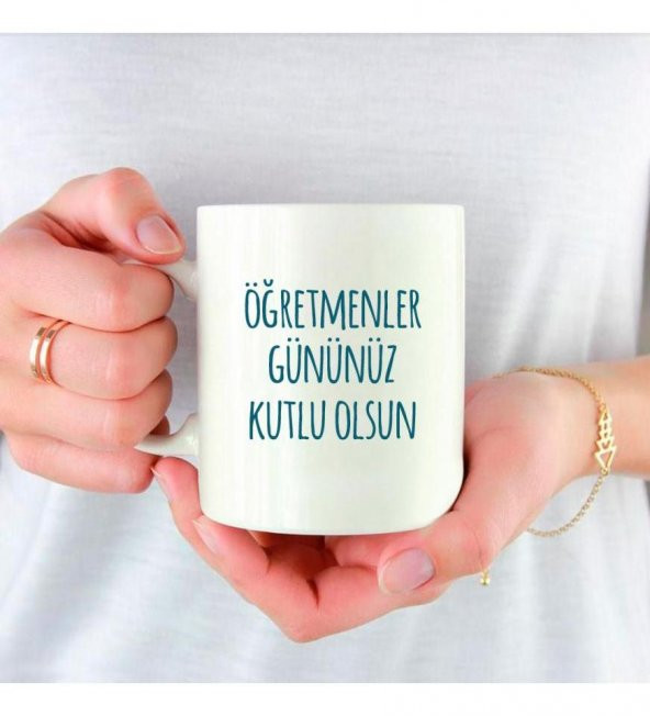 Kişiye Özel Öğretmenler Günü En Kral Öğretmen Baskılı Porselen Beyaz Kupa Bardak HK2319 - 2