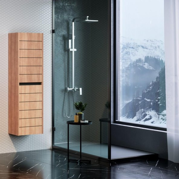 Orka Ricato 80 cm MDF MorganaKiraz Banyo Dolabı Takımı Boy Dolabı - 3