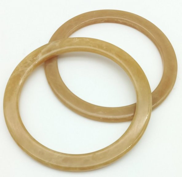 Angel Çanta Aksesuar 15Cm Yuvarlak Akrilik Vizon Mermer Desen Çanta Sapı - 2