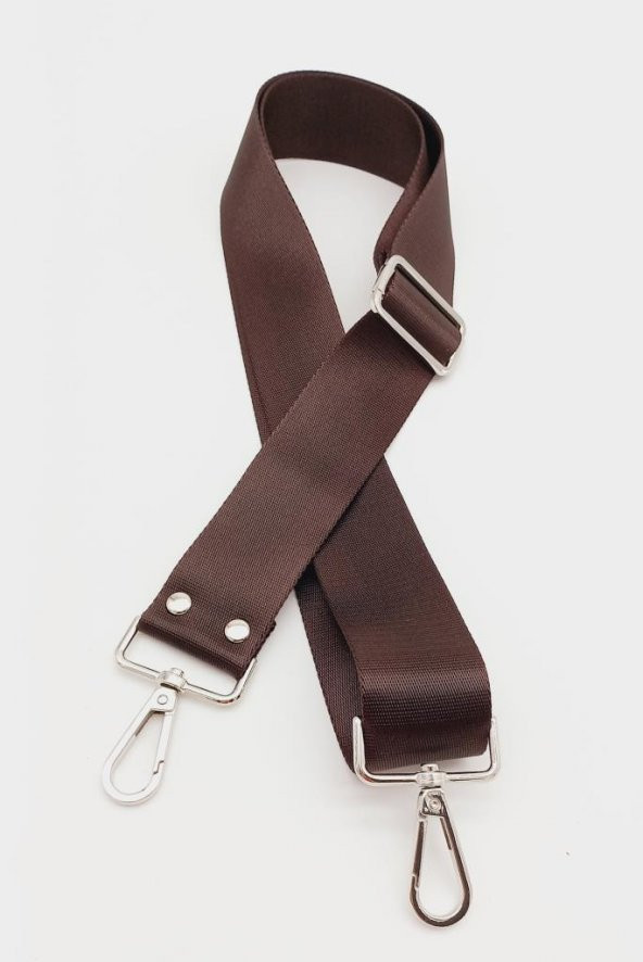 Angel Çanta Aksesuar Polyester Kolon 120X4 Cm Kahverengi Gümüş Metalli ürün görseli 1