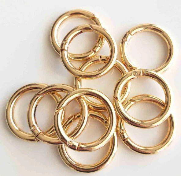 Angel Çanta Aksesuar 10Lu 2.5 Cm Light Gold Renk Yaylı Halka Örgü Çanta İçin