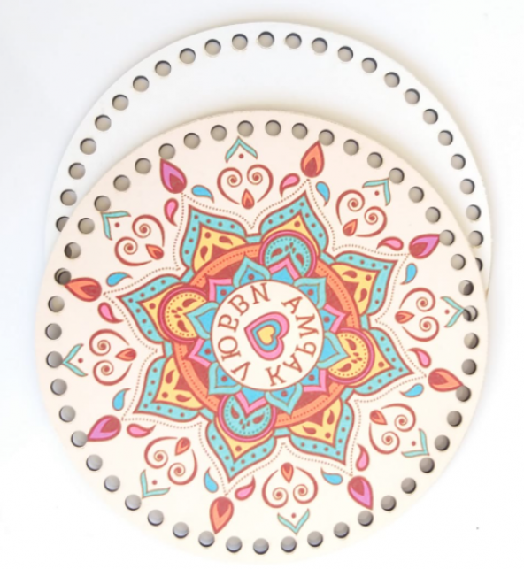 Angel Çanta Aksesuar Ahşap 20 Cm Çapında Resimli Plaka Arkalıklı K Serisi No4 ürün görseli 1