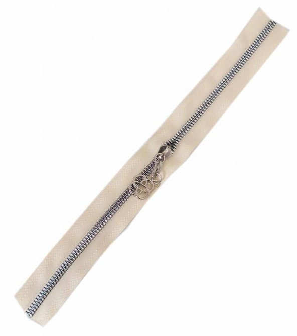 Angel Çanta Aksesuar Başlıklı Fermuar 30 Cm Gümüş Metal Krem
