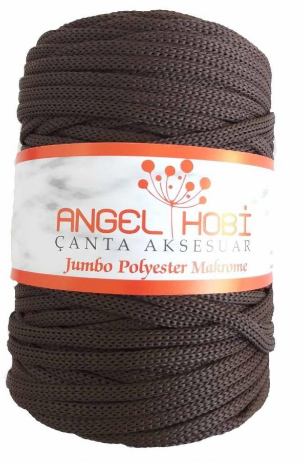 Angel Çanta Aksesuar Koyu Kahve Renk 5 Mm Jumbo Polyester Makrome No:20