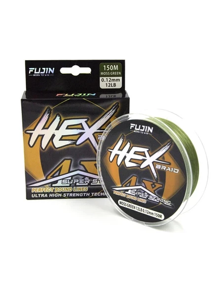 FUJİN HEX BRAİD 4X 150MT MOSS GREEN PE İP MİSİNA