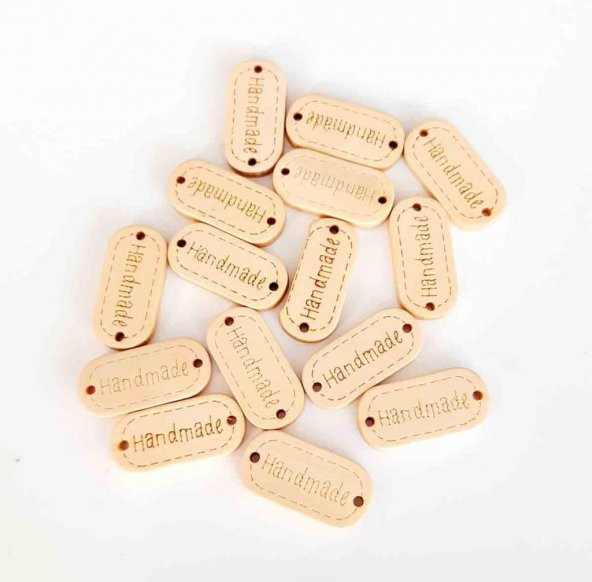 Angel Çanta Aksesuar 10Lu Ahşap Açık Ton Etiket 1.1X2.35 Cm No:5