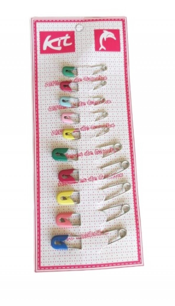 Angel Çanta Aksesuar 10Lu Kart Renkli Çengelli İğne ürün görseli 1
