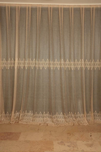 GÖBEKLİ MODEL GOLD RENK TEK KANAT Hazır dikilmiş Pileli Fon Perde 150*260 cm - Resim 2