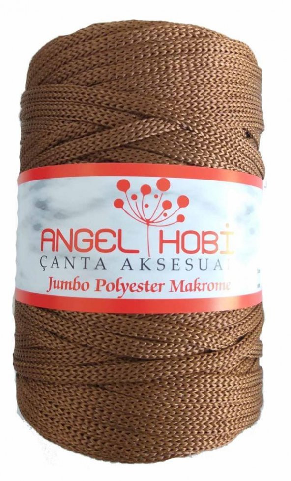 Soft Kahve renk 5 mm jumbo polyester makrome NO:6