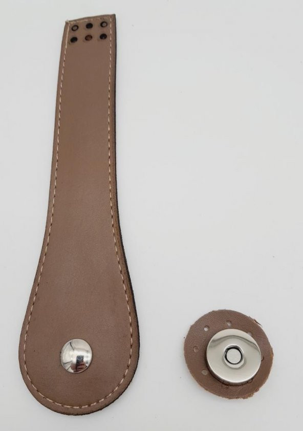 Angel Çanta Aksesuar Suni Deri Armut İstiridye Model Kapak Vizon Gümüş Metalli ürün görseli