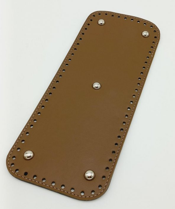 Angel Çanta Aksesuar Suni Deri Vizon Renk 30X12 cm Dikdörtgen Çanta Tabanı (Gümüş Aparatlı)