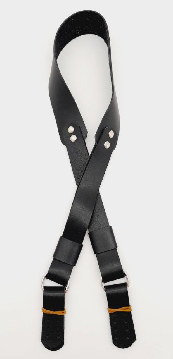 Angel Çanta Aksesuar Tek Kat Suni Deri Siyah Köprülü Çanta Sapı Gümüş Metalli ürün görseli