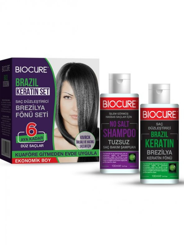 Brezilya Fönü Keratini 2li Mucizevi Bakım Seti Keratin - Şampuan Botox Etkili / Evde Kullanım Seti - 2
